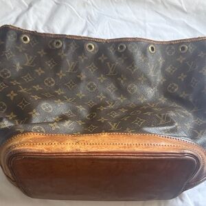 Louis Vuitton Vintage Monogram Satchel with Tan Leather Accents